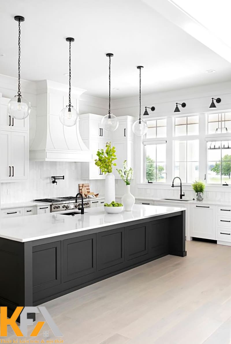 Bạn có thể lựa chọn thiết kế phòng bếp không gian mở giống với căn bếp dưới đây