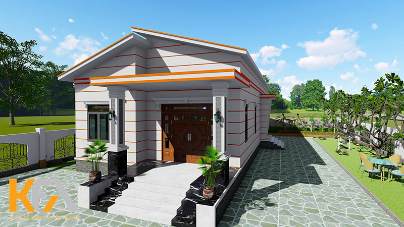 Thiết kế nhà 1 tầng 3 phòng ngủ 5x20 có gác lửng là ý tưởng giúp bạn tối ưu không gian sinh hoạt