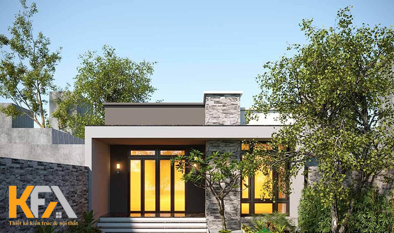 Ngôi nhà có mặt tiền 5m với cảm giác chắc chắn, kiên cố