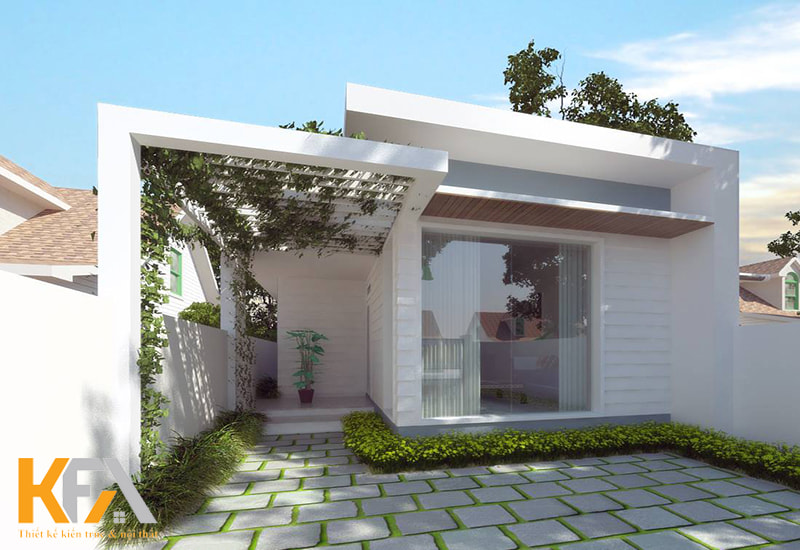 Mẫu nhà mái bằng 1 tầng hiện đại 3 phòng ngủ 5x20m