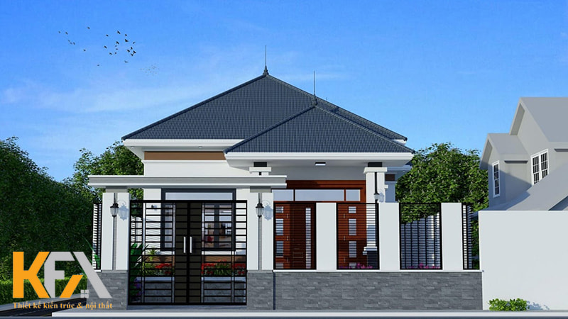 Với độ dốc lớn, mái Thái khiến cho ngôi nhà 1 tầng có cảm giác cao hơn so với thực tế