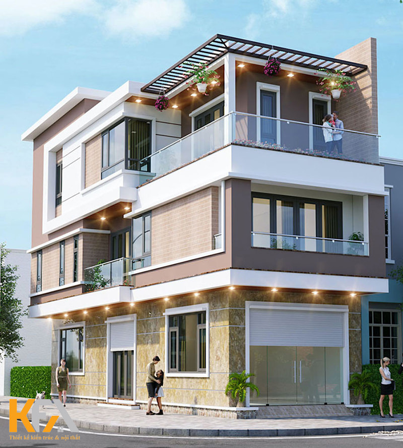 Nhà góc 2 mặt tiền thuận lợi cho việc kinh doanh, buôn bán