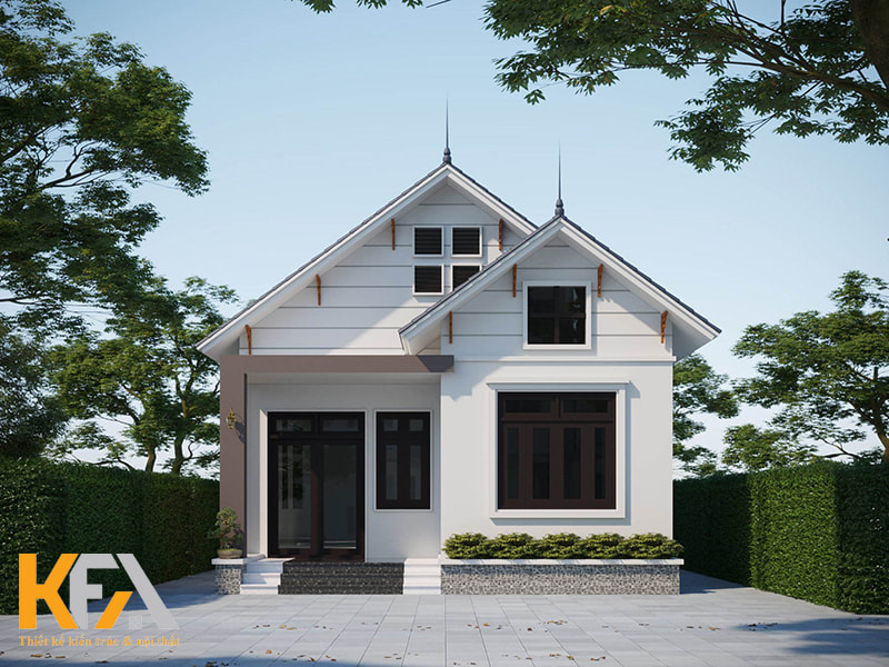 Mẫu nhà cấp 4 8x15m có gác lửng tiện ích