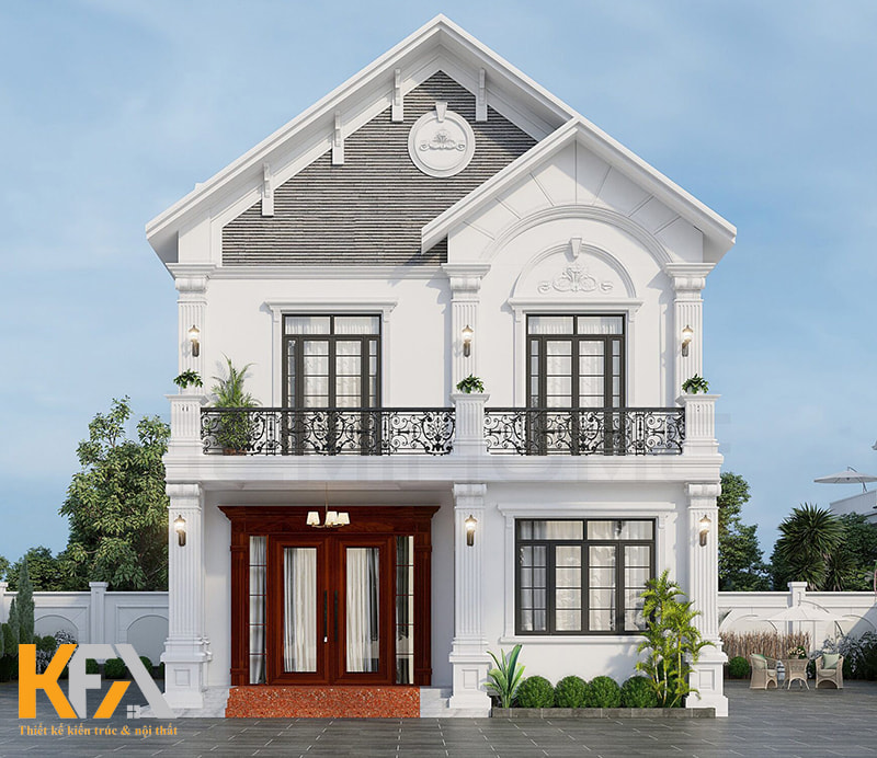 Đa số các mẫu nhà tân cổ điển đều ưa chuộng màu trắng chủ đạo