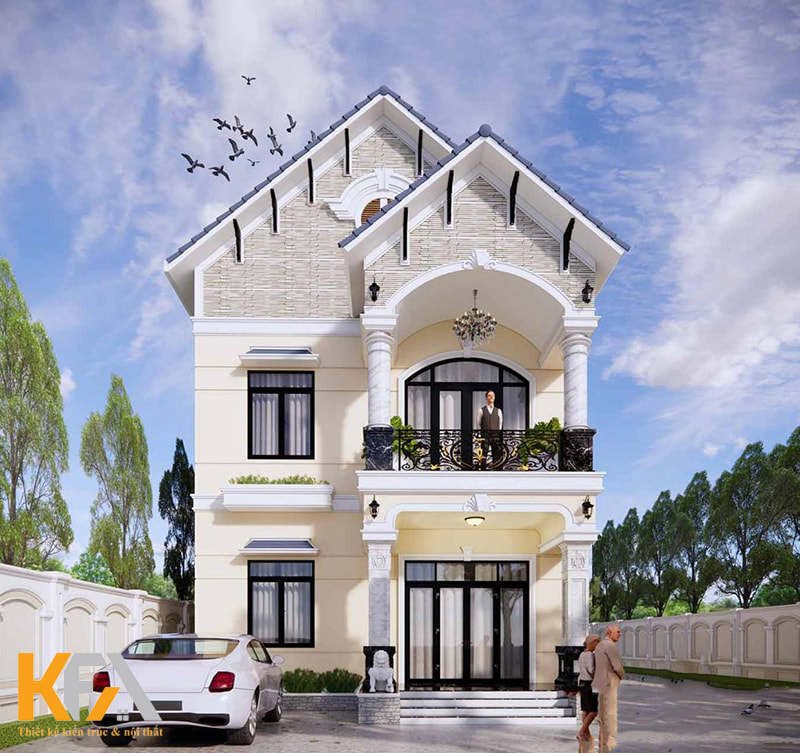 Mẫu nhà mái Thái được ưa chuộng nhờ độ dốc cao, phù hợp với khí hậu mưa nhiều tại Việt Nam