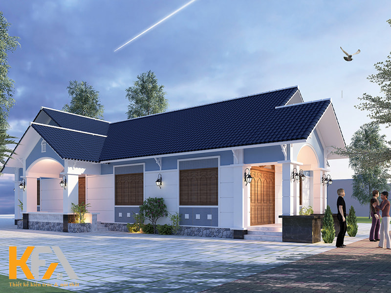 Thiết kế nhà chữ L cho phép tạo ra một khoảng sân vườn để phục vụ mục đích vui chơi, làm bãi đỗ xe…