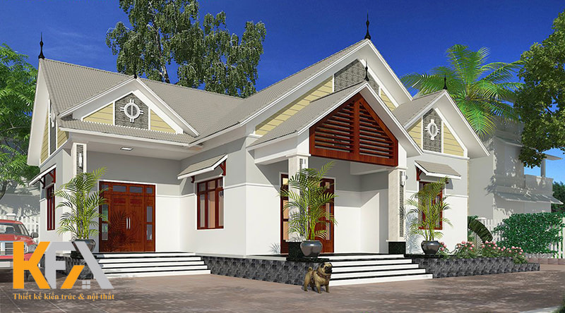 Mẫu nhà 1 tầng mái Thái có lẽ là kiểu kiến trúc đã quá quen thuộc đối với người Việt Nam