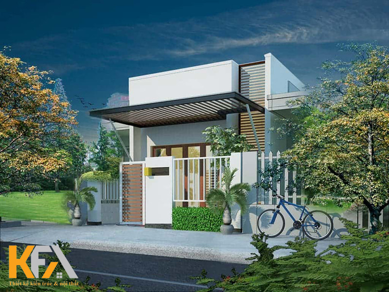 Nhà 1 tầng mái bằng 3 phòng ngủ tạo cảm giác kiên cố, chắc chắn