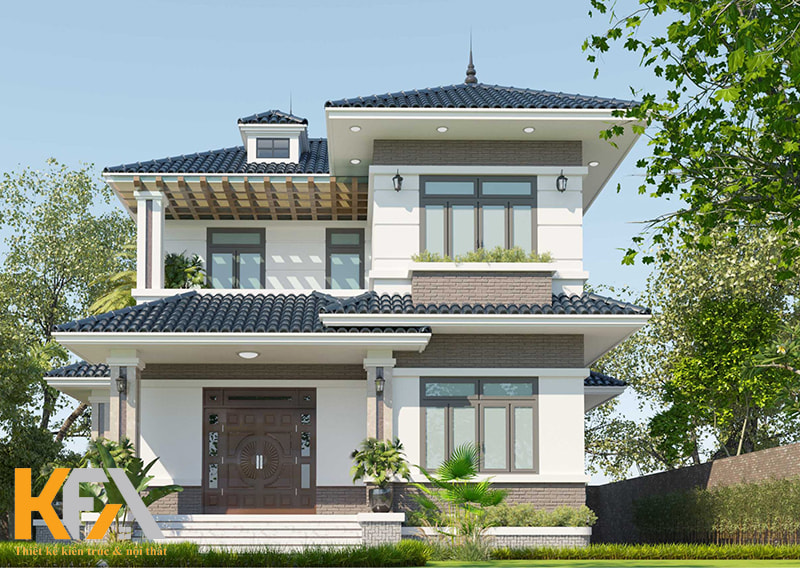 Mẫu nhà 2 tầng 3 phòng ngủ hiện đại, tiện nghi
