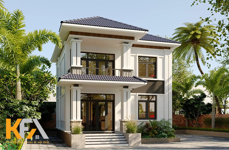 Mẫu nhà sân vườn 2 tầng 8x9m 3 phòng ngủ hiện đại được ưa chuộng nhất 2023