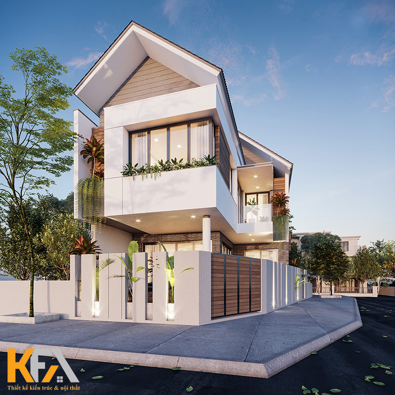 Thiết kế nhà 2 tầng mái Thái giúp ngôi nhà có cảm giác cao hơn so với thực tế