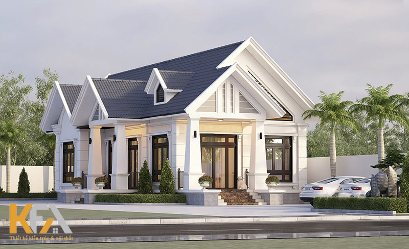 Sử dụng hệ mái Thái đối với nhà 1 tầng giúp ngôi nhà tránh được cảm giác tù túng