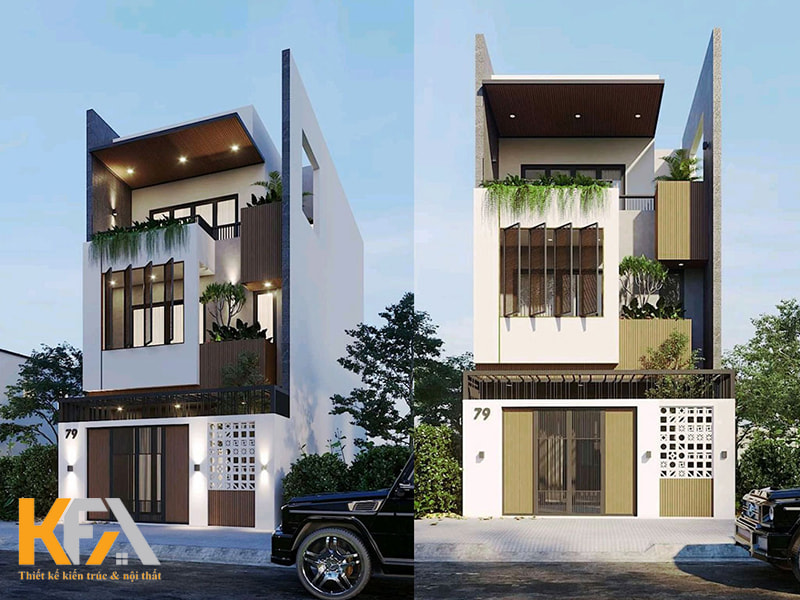 Mẫu nhà ống 3 tầng đơn giản mặt tiền 7m